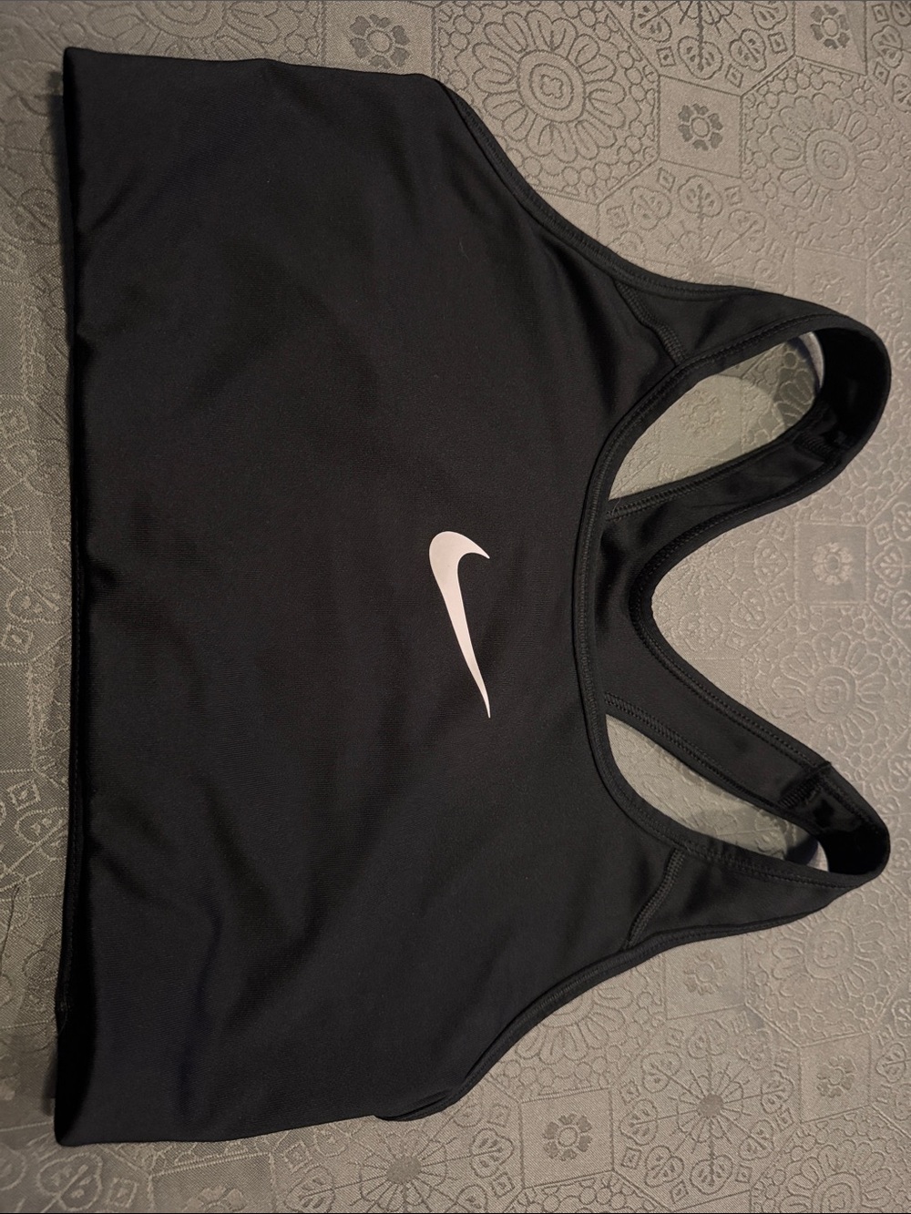 Nike Black Sports Bra with White Swoosh